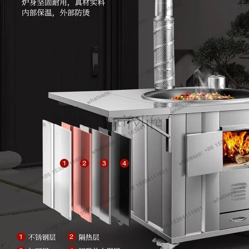 Fogões a lenha de aço inoxidáv - Home Cooking Heater avaliação e preço